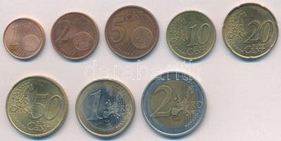 Franciaország 2000-2001. 1c-2E (8xklf) forgalmi sor T:2 France 2000-2001. 1 Cent - 2 EURO (8xdiff) coin set C:XF