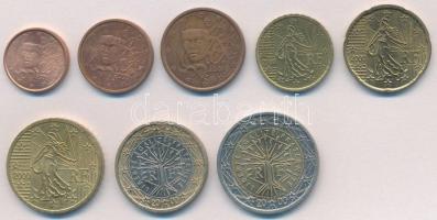 Franciaország 2000-2001. 1c-2E (8xklf) forgalmi sor T:2
France 2000-2001. 1 Cent - 2 EURO (8xdiff) ...