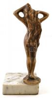 Jelzés nélkül: Akt. Bronz, márvány talapzaton, m:15 cm