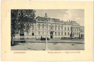 Karánsebes, Caransebes; Ferenc József tér. W. L. 5487. / Piata Francise Josif / Franz Joseph square (EB)