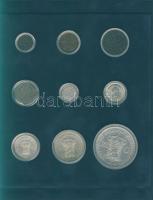 Hollandia 1914-41. komplett "Wilhelmina" szett, benne 1929-41. 1/2c, 1c, 2 1/2c, 5c, 10c Ag, 25c Ag, 1/2G Ag, 1G Ag, 2 1/2G Ag T:2,3 Plüssborítású könyvecskében, tanúsítvánnyal!