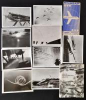 Repülős tétel: 9 db repülős fotó 12x16 cm + nyomtatványok / Airplane lot