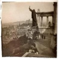 cca 1920 Budapesti városképek 16 db 6x6 cm-es üveg diapozitív / cca 1920 16 vintage glass positive p...