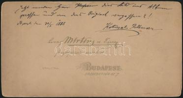 1888 Rothauser Teréz, Dedikált kerményhátú fotó 11x21 cm