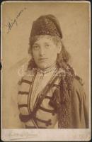 1888 Rothauser Teréz színész és énekesnő, Dedikált kerményhátú fotó 14x21 cm / Therese Rothauser autograph signed photo