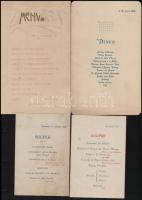 1901-1938 14 db különféle étlap, közte budapestiek illetve szecessziósak is