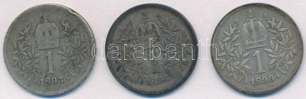 Ausztria 1893-1896. 1K Ag "Ferenc József" (3xklf) T:2-3 patina, ph.
Austria 1893-1896. 1 ...