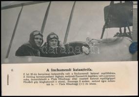 1914 Fischamendi repülőkatasztrófa pilótái. Korabeli sajtófotó hozzátűzött szöveggel, 12x16 cm / Fischamend plane and zeppelin accident the pilots. press photo, 12x16 cm