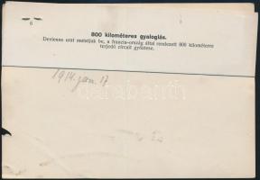 1914 Devienne úr, 800 kilométeres gyaloglás győztese. Korabeli sajtófotó hozzátűzött szöveggel, 12x1...