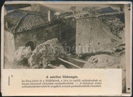 1914 Szicília, földrengés. Korabeli sajtófotó hozzátűzött szöveggel, 12x16 cm / Sicilia, earthquake. press photo, 12x16 cm