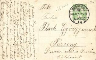 1912 Budapest XI. Kelenföldi kocsiszín műszaki személyzete az 51-es számú villamos előtt. photo (EK)