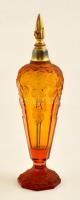 Art deco parfümszóró, formába öntött, apró karcolásokkal, hiányos réz fej, m:23 cm