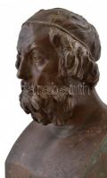 Jelzés nélkül: Homérosz rezezett fém büszt, m: 22 cm