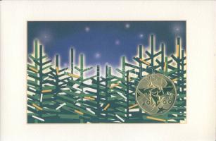 Hollandia 2000. Karácsonyi és újévi üdvözlőlap fém emlékéremmel, 4 nyelven T:BU