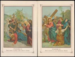 cca 1900 A XIV stáció litografált képeken / Lithos 11x16 cm