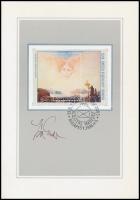 1986 Szász Endre (1926-2003) jelzett rajza, 59. bélyegnapi FDC-n, bélyegekkel