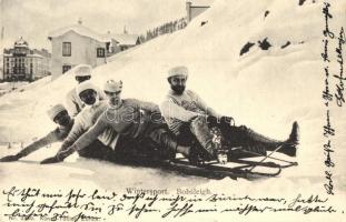 1905 Winter sport, bobsleigh, sledding people. Künzli-Tobler Nr. 2359.