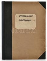1936-1938 204.002. számú mozdony jelentéskönyve. Kb. 30 lap, többségében tele írt, részben nyomtatot...