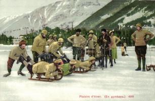 Plaisirs d'hiver. Editions Louis Burgy & Co. 498. / Winter sport, sledding people