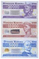2012. 500K "Balatoni Korona" helyi pénz, "000000" sorszámmal + 2012. 1000K "...