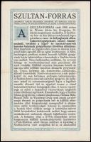cca 1910 A singléri Szultán-forrás ismertető prospektusa