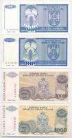 Horvátország / Krajna Szerb Köztársaság 1992. 100D + 1993. 10.000.000D + 1994. 1000D + 10.000D + Bos...