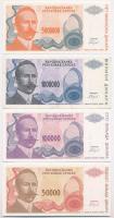 Horvátország / Krajna Szerb Köztársaság 1992. 100D + 1993. 10.000.000D + 1994. 1000D + 10.000D + Bos...