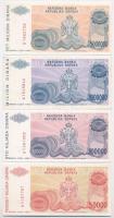 Horvátország / Krajna Szerb Köztársaság 1992. 100D + 1993. 10.000.000D + 1994. 1000D + 10.000D + Bos...