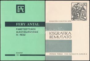 Vegyes ex libris szakirodalom tétel, 6 db.: 
1964 Magyar írók, művészek és tudósok ex librisei. Kiá...