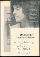 1990 Babos Ágnes (1948-) kiállítási katalógus. Miskolc,1990, Mini Galéria. Kiadói papírkötés. A szer...