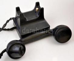 Retró bakelit telefon, zsinórral, 24×10×11 cm