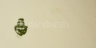 Zsolnay ételhordó, fehérmázas, jelzett, hajszálrepedéssel, m: 16,5 cm