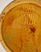 Zsolnay madaras korsó, mázas pirogránit, apró kopásokkal, m: 16 cm