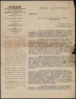 1936-1937 Rózsa virág és tájkertészet  levelei Dr. Légrády Ottó főszerkesztőnek fejléces papíron, 3 ...