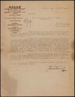 1936-1937 Rózsa virág és tájkertészet  levelei Dr. Légrády Ottó főszerkesztőnek fejléces papíron, 3 ...