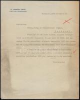 1936-1937 Rózsa virág és tájkertészet  levelei Dr. Légrády Ottó főszerkesztőnek fejléces papíron, 3 ...