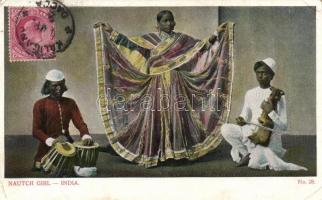 Indian folklore, nautch dancer girl. TCV card (EK)
