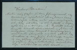 VÉDETT! 1882 Arany János halálára vonatkozó  érdekes levél. Azonosítatlan békési doktor levele Szél ...