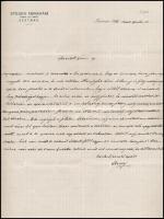 1911 Szatmár, Steuer Ábrahám rabbi, saját kezű levele / Ábrahám Steuer rabbis letter