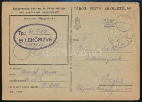 1943 Egyedi rajzos tábori posta levelezőlap az orosz frontról