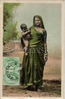 Indian folklore, Cooly mother and her child. TCV card (fa)