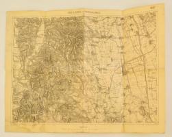 1910 Tőketerebes és Nagyszalánc katonai térképe, kiadja a K. u. k. Militägeographisches Institut, 54×43 cm