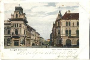 1899 Szeged, Híd utca, Gonda János, Katai László üzlete. Photogr. Keglovich No. 197. (vágott / cut)