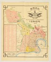 1909 Arad szabad királyi város belhatárának és környékének térképe, utcajegyzékkel, szakadt, 38,5×32 cm
