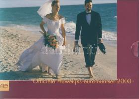 Hollandia 2003. 1c-2€ 8klf db + "Házasságkötés" emlékérem, "Esküvő" sz...