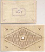 Pápa 1919. május 8. "Pápai csekk" 20K + 50K mindkettő lyukasztással érvénytelenítve és ová...