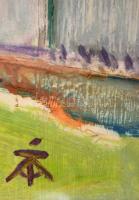 Tóth-Vissó Árpád (1921-2001): Kolostor Kréta szigetén. Olaj, farost, jelzett, üvegezett keretben, 60...