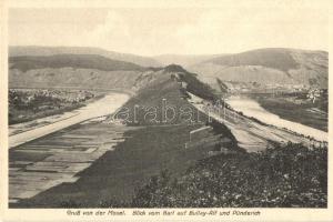 Mosel, Blick vom Barl auf Bullay-Alf und Pünderich / landscape with hills and river (EK)