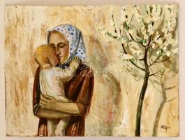 Patay László (1931- 2002): Anya. Olaj, farost, jelzett, 60×80 cm