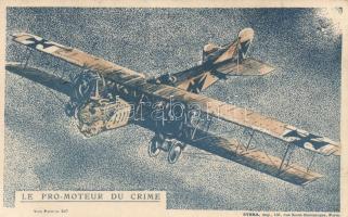 Le Pro-Moteur du Crime / The Promoter of the Crime. Wilhelm II. WWI French anti-German militrary propaganda card